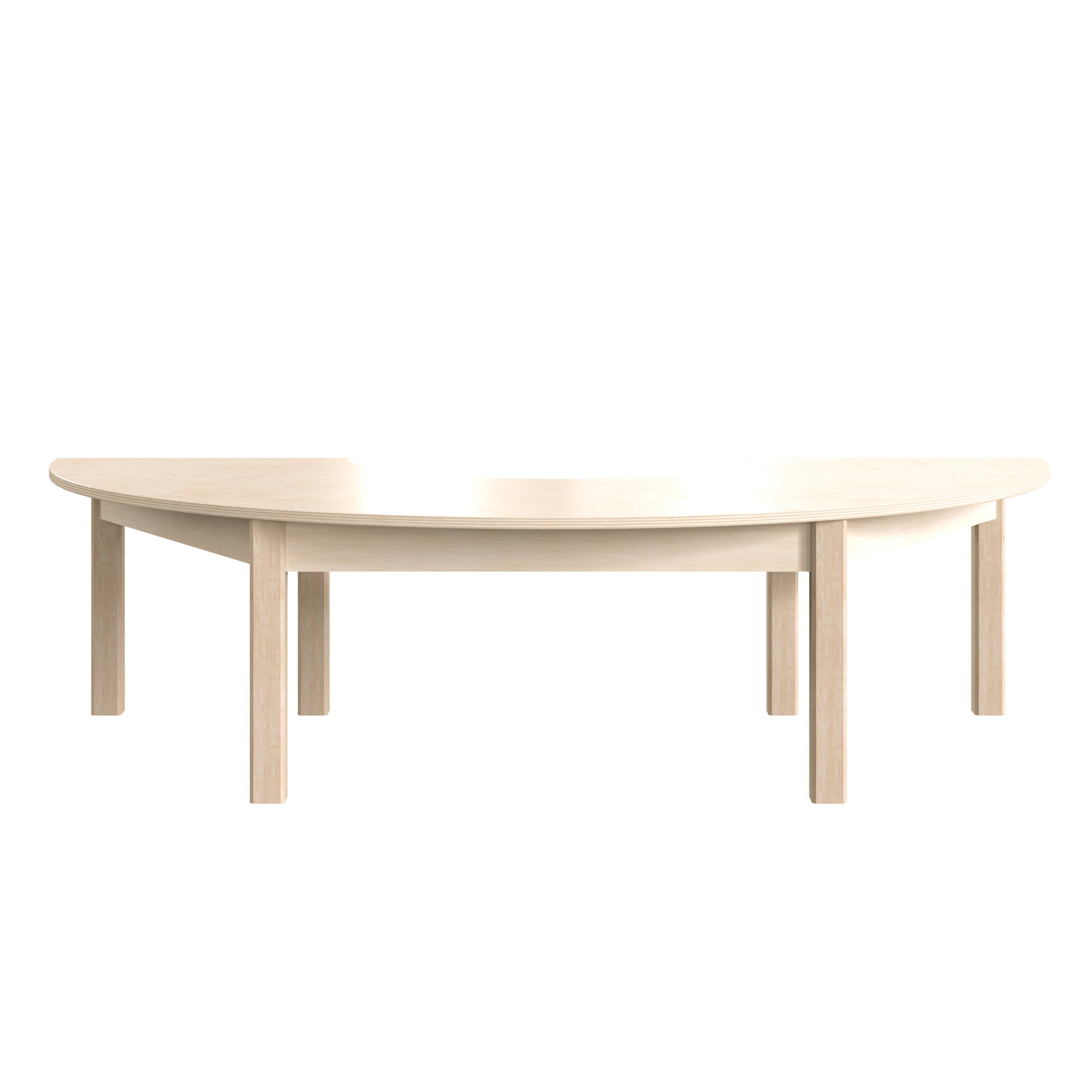 Back. Flash Furniture - Bright Beginnings Commercial Grade Wooden Half Circle Preschool Classroom Activity Table, (29.5"W x 59"D x 14.5"H), Beec - Natural.