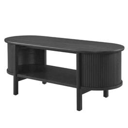 FurniFact - Modern Coffee Table with 35lb Weight and Stylish Base - Black