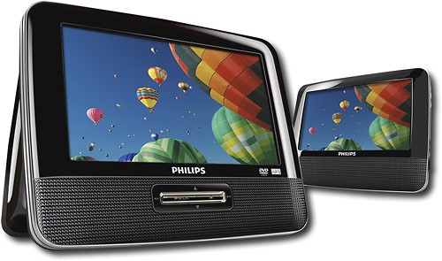  Philips - 7&quot; Widescreen Portable DVD Player with Dual Screens