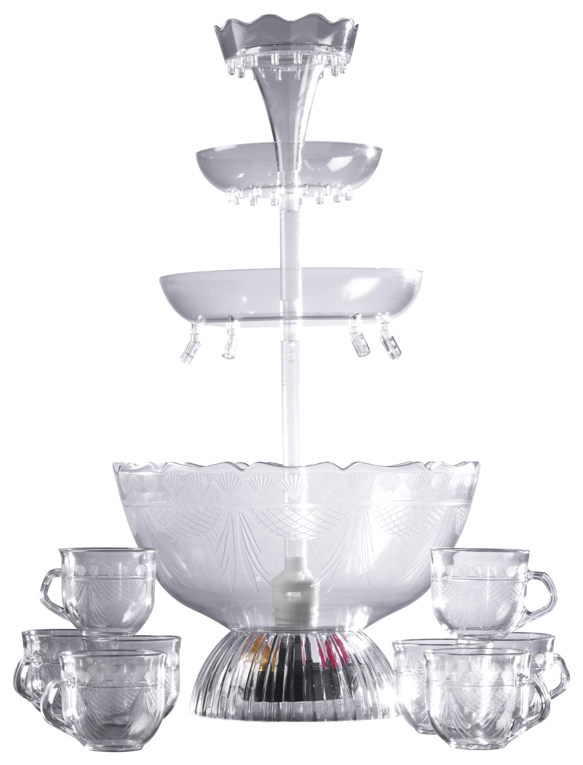 Nostalgia 3-Tier Lighted Party Fountain - Clear