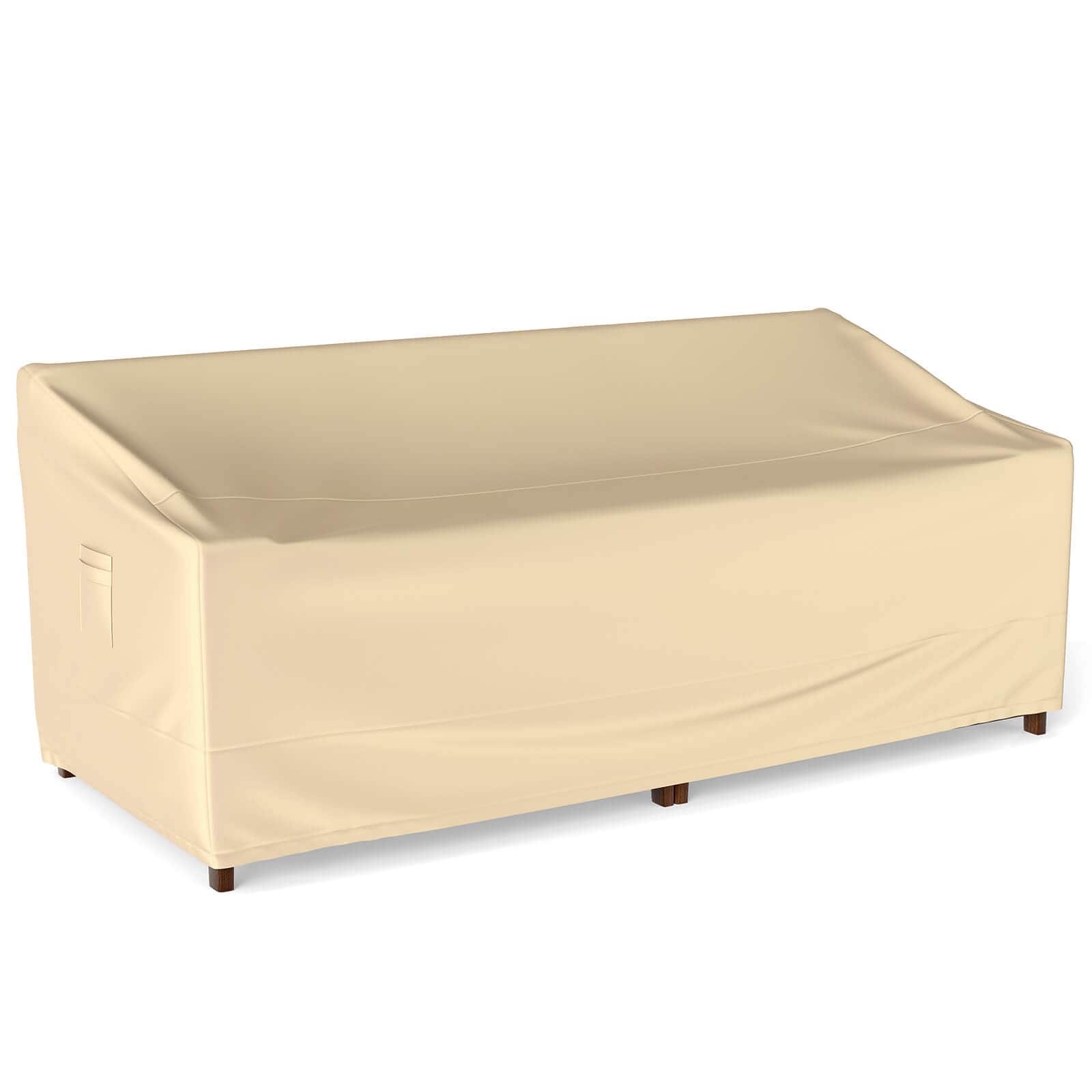 Costway - Patio 77"x43" 3-Seater Outdoor Deep Couch Sofa Cover Waterproof Handle Air Vent - Beige
