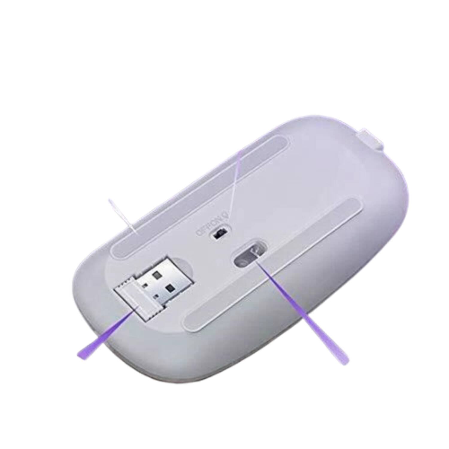 Back. Stock Preferred - 2.4GHz Wireless Optical Mouse USB Rechargeable RGB Cordless Mice for PC Laptop White - White.