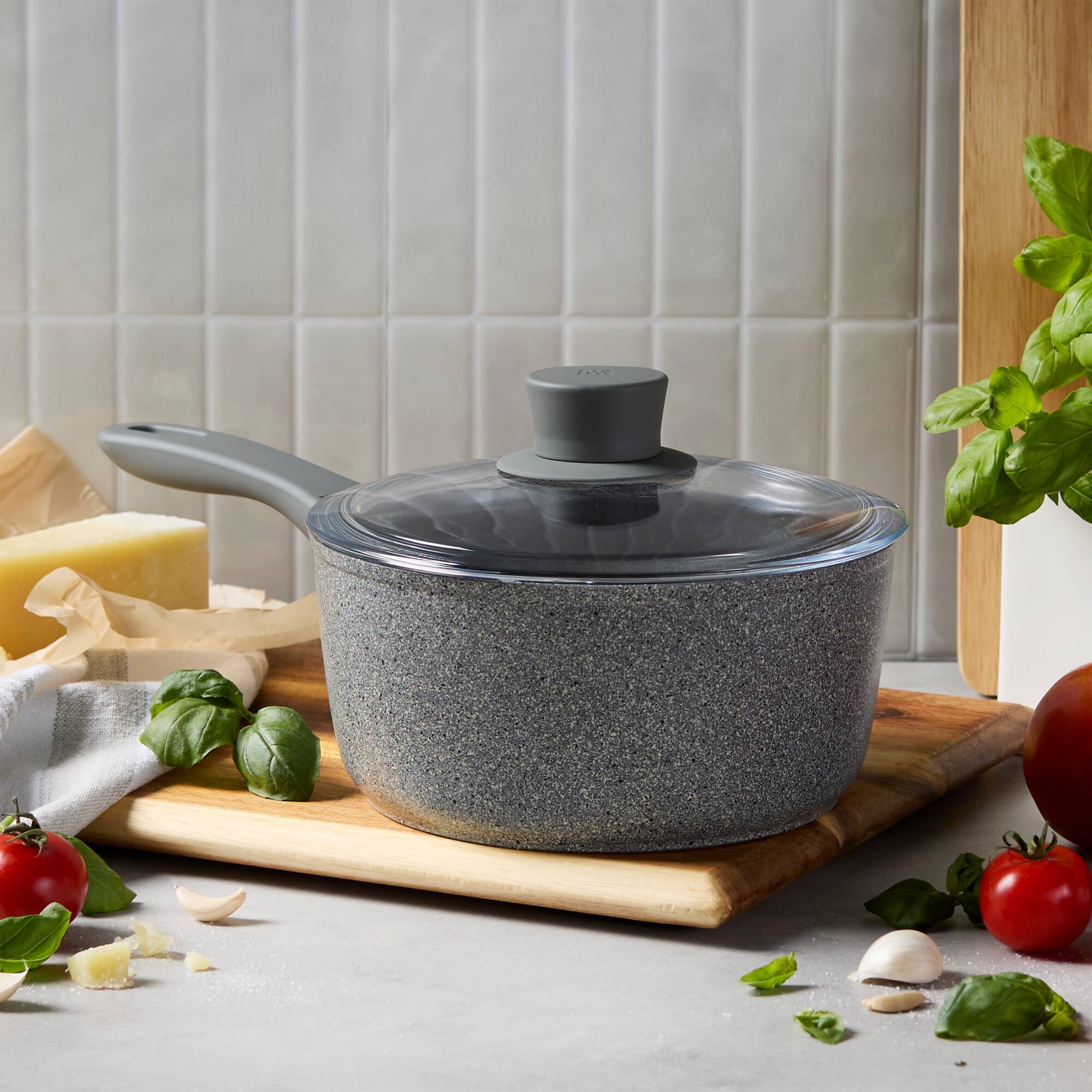 Alt View 3. ZWILLING - ZWILLING Parma Plus Ceramic 2.9-qt Aluminum Ceramic Nonstick Saucepan with Lid - Grey.