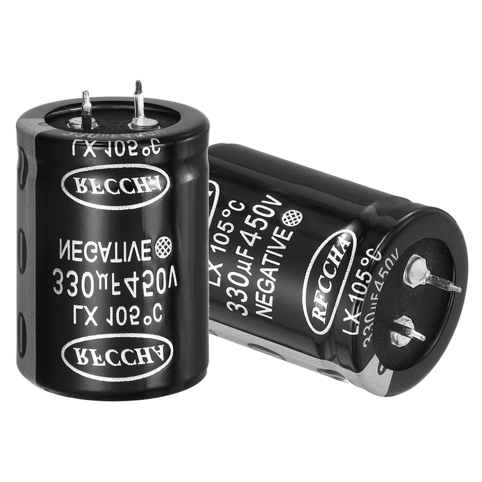 Unique Bargains - 450V 330uF Snap-in Electrolytic Capacitor, 2pcs, 41.5x30mm, for Audio/Filter/Appliances - Black price history on PriceWatchPro