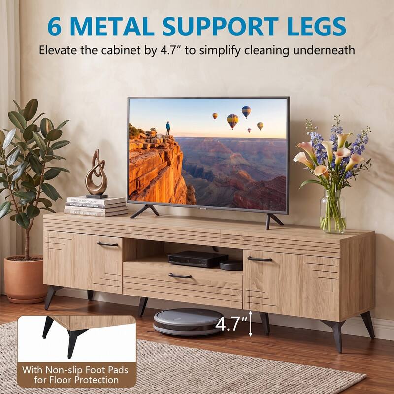 6 METAL SUPPORT LEGS  
Elevate the cabinet by 4.7" to simplify cleaning underneath  

NICA N INTERIORS  

4.7"  

With Non-slip Foot Pads for Floor Protection