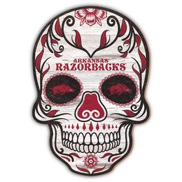 Fan Creations - Arkansas Razorbacks 12'' Sugar Skull Sign - Multicolor