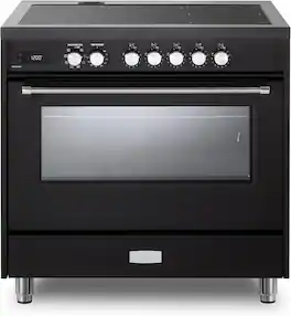 Verona - 36 inch Ultima Collection Freestanding Induction Range with 5 Elements, 5 cu. ft. Oven Capacity - Matte Black