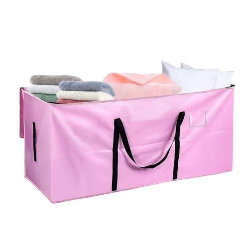 Front. ESBANY - 66 Gallon Extra Large Moving Bags - Heavy Duty Storage Bags with Zipper & Strong Handles, Pink Packing Bag for Moving, - Pink-1 Pcs.