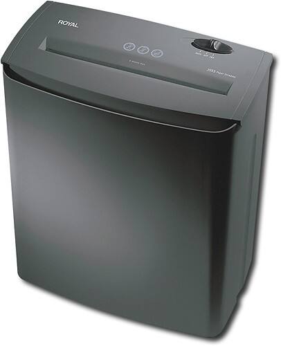 Front. Royal - 5-sheet Strip Cut Paper Shredder - Black.