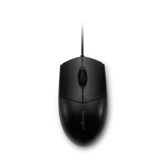 Left. Kensington - Kensington Pro Fit Wired Washable Mouse - Rugged - Optical - Cable - Black - USB Type A - 1600 dpi - Scroll Wheel - 3 - Black.