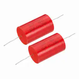 Unique Bargains - 2pcs 30uf Frequency Divider Capacitor, 250V Axial Audio Speaker Crossover MKP Film Capacitor - Red