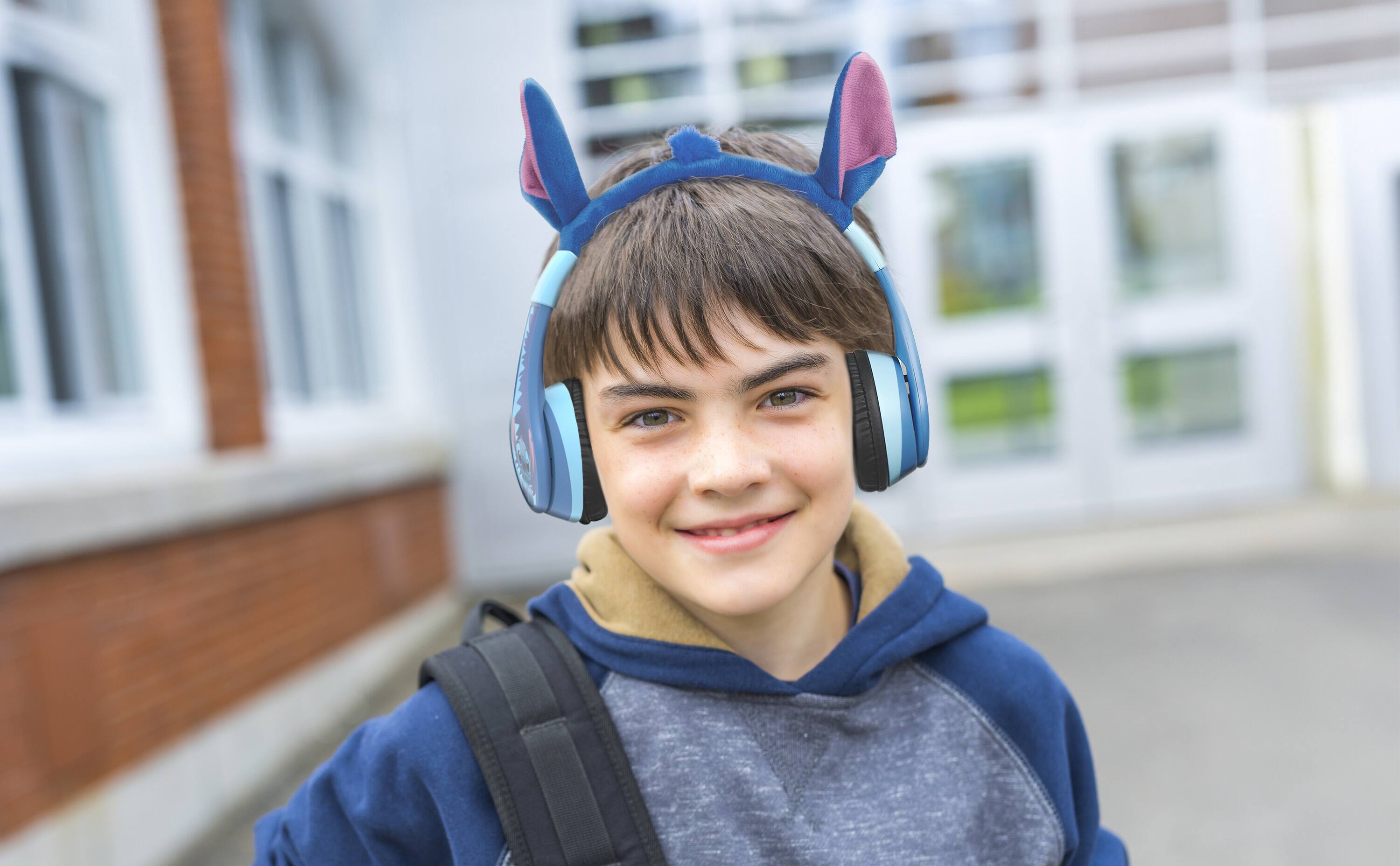 Alt View 1. eKids - eKids Disney Stitch Bluetooth Headphones for Kids, Wireless Headphones for School, Home, or Travel - Blue.