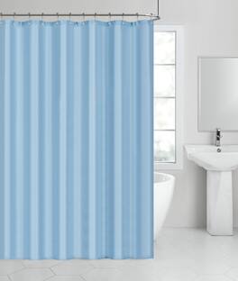 Kate Aurora - Living Hotel Collection Mold & Mildew Resistant Fabric Shower Curtain - Baby Blue