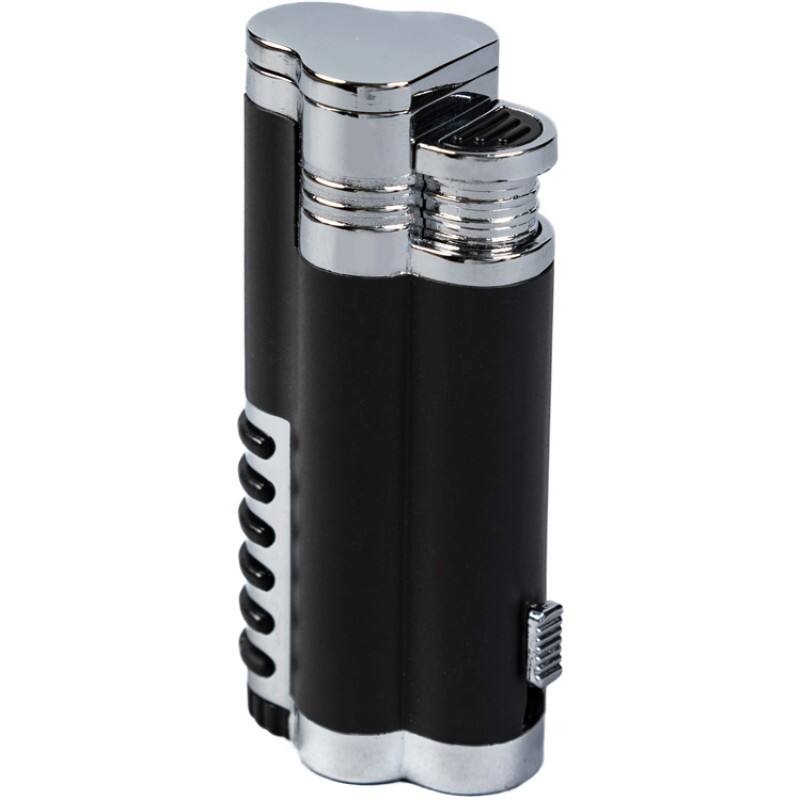 Alt View 1. Prestige - Cyclone Triple Flame Cigar Lighter - Black Finish.