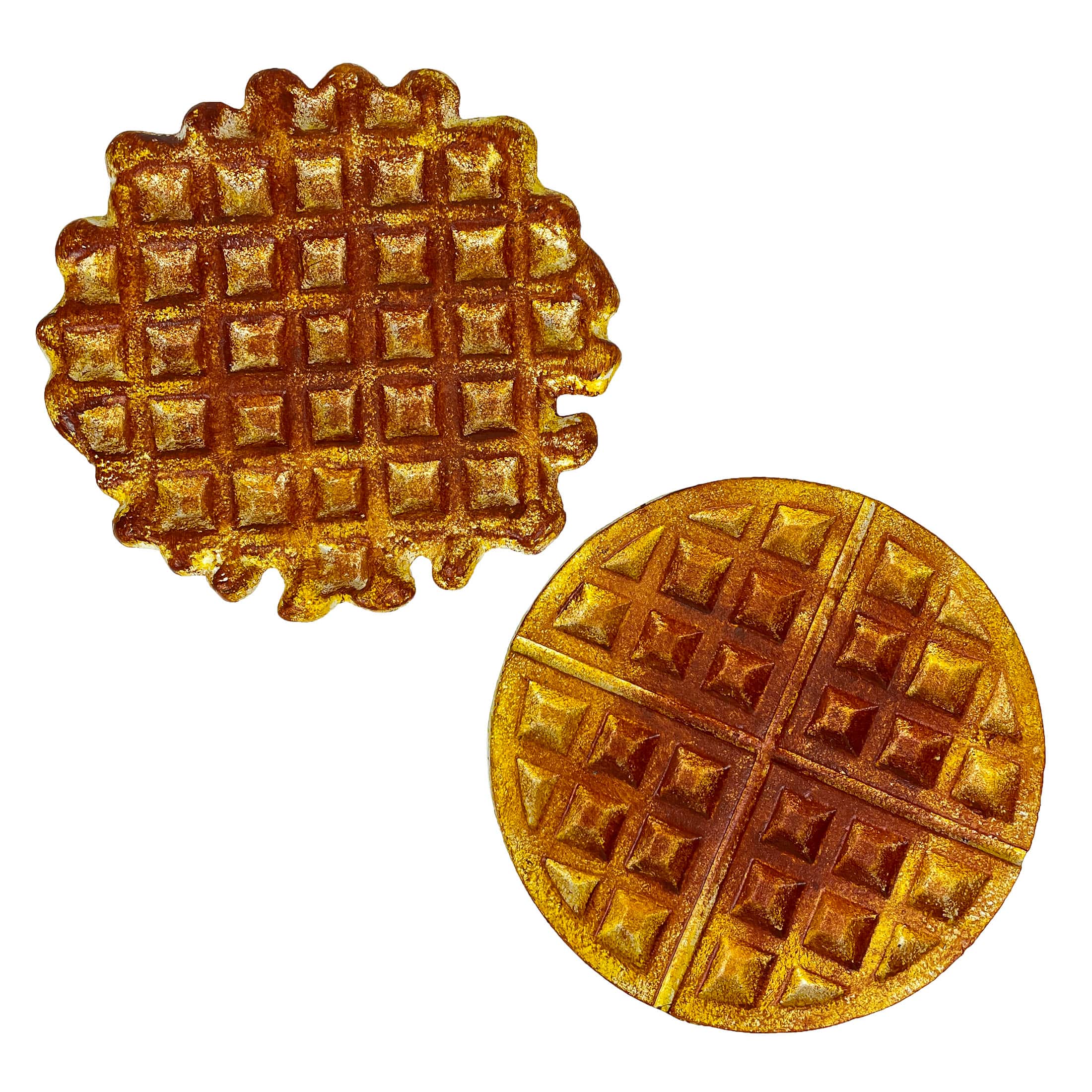 Set of 2 Cast Iron Waffle Trivets Plaques Kitchen Decor Zeckos - Brown