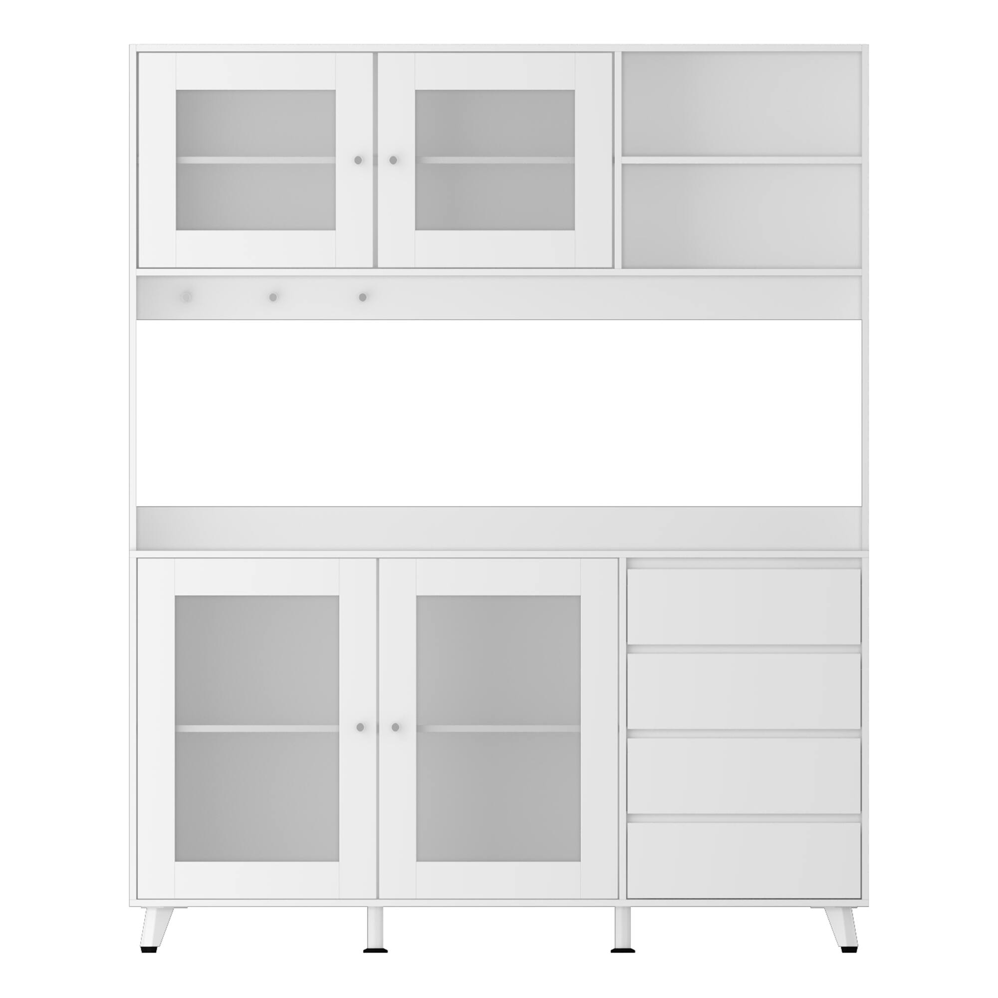 Front. FUFU & GAGA - FUFU&GAGA Multi - Functional Kitchen Hutch: All - in - One Storage Pantry Cabinet for Modern Kitchens - White.