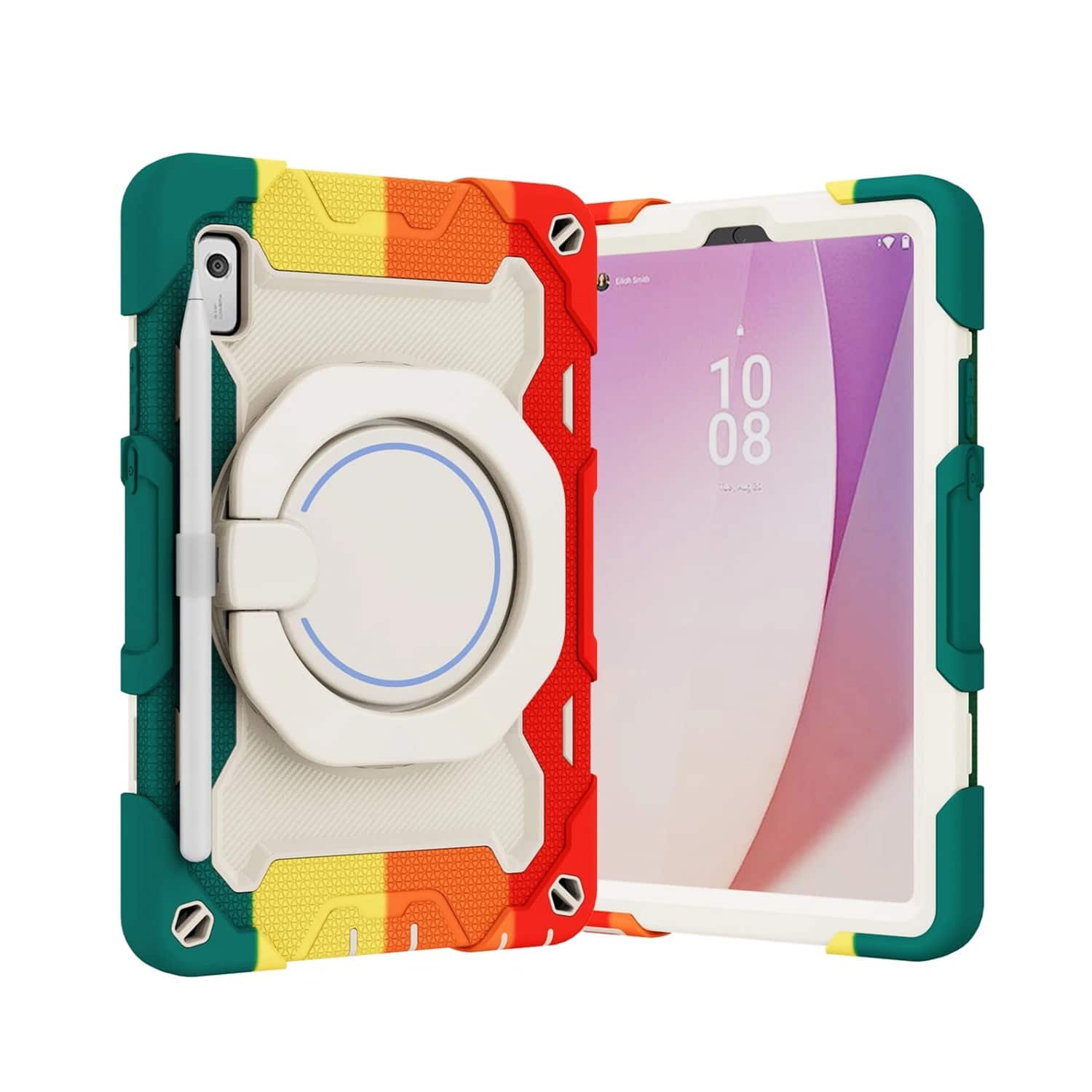 Stock Preferred - Heavy Duty Shockproof Case for Lenovo Tab M10 Plus 10.6” (3rd Gen) – - Rainbow Red