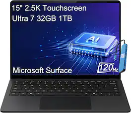 Microsoft - Upgraded - Surface Laptop 7 15" 2.5K 120Hz Touchscreen Laptop - Copilot+ PC - Intel Core Ultra7 268V - 32GB RAM - 1TB SSD - Black
