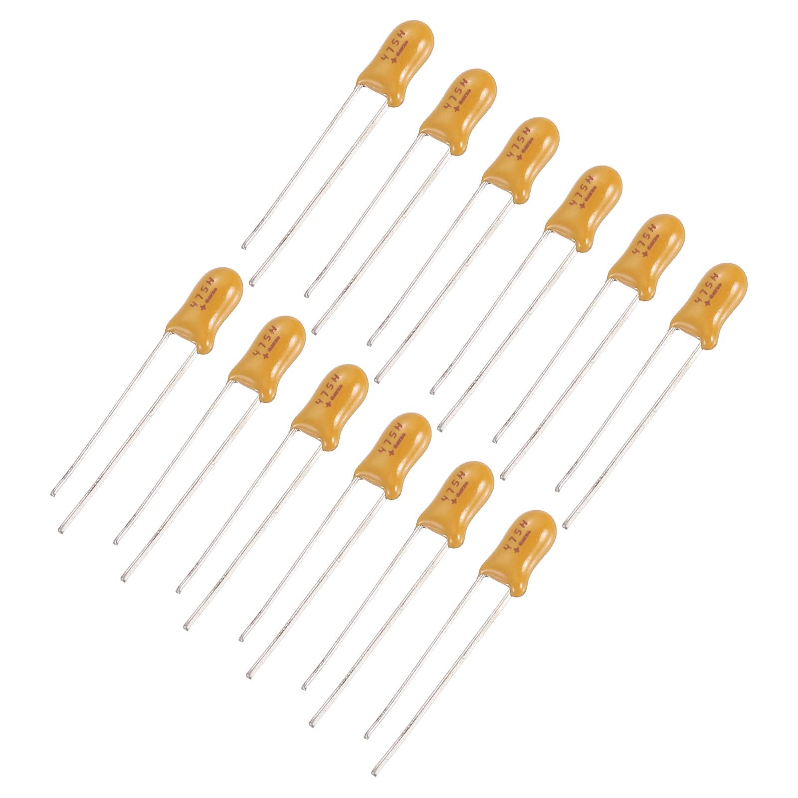 Unique Bargains - Tantalum Capacitor 4.7uF 25V Yellow Radial Dipped, for Circuit Boards/DIY/Computer, 12pcs - Orange price history on PriceWatchPro
