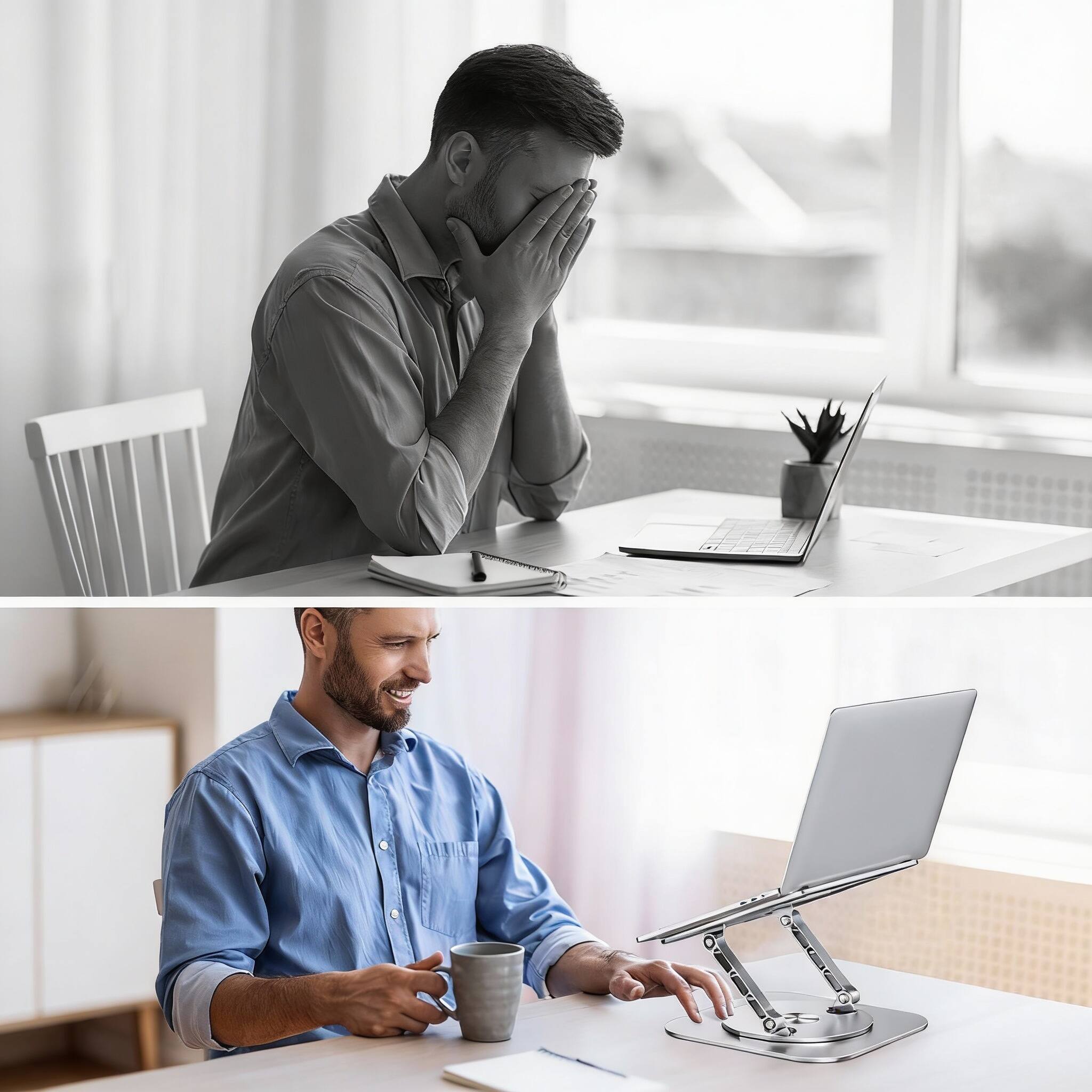 Alt View 2. Frangdom - 360° Rotating Foldable Laptop Stand Ergonomic Adjustable - Black 10-17" Laptop Stand.