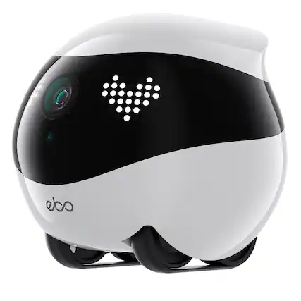 Front. Enabot - EBO Air 2 Whole-Home Mobile Robot 2K Ultra HD Camera, Remote Monitoring and Control - Dove White.