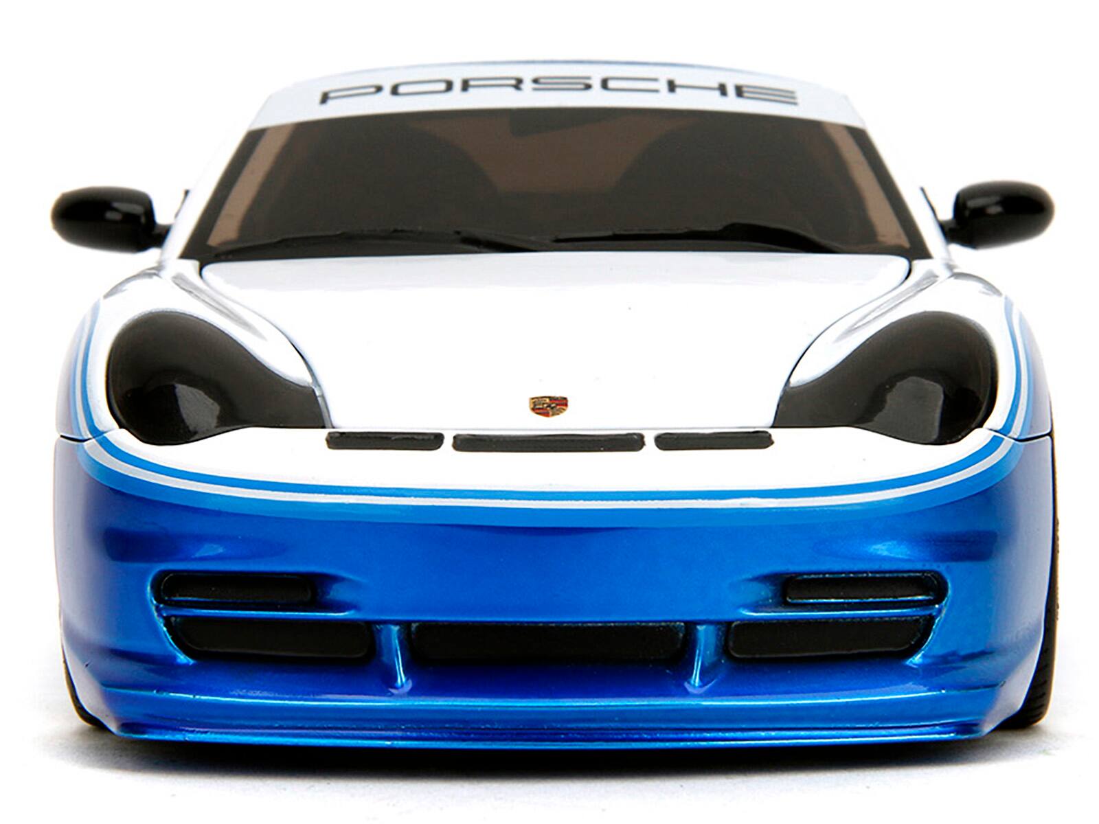 Alt View 5. Jada - Porsche 911 GT3 RS (996) #845 White and Blue Metallic "Toyo Tires" "Hyper-Spec" Series 1/24 Diecast Model Car by Jada - Multicolor.