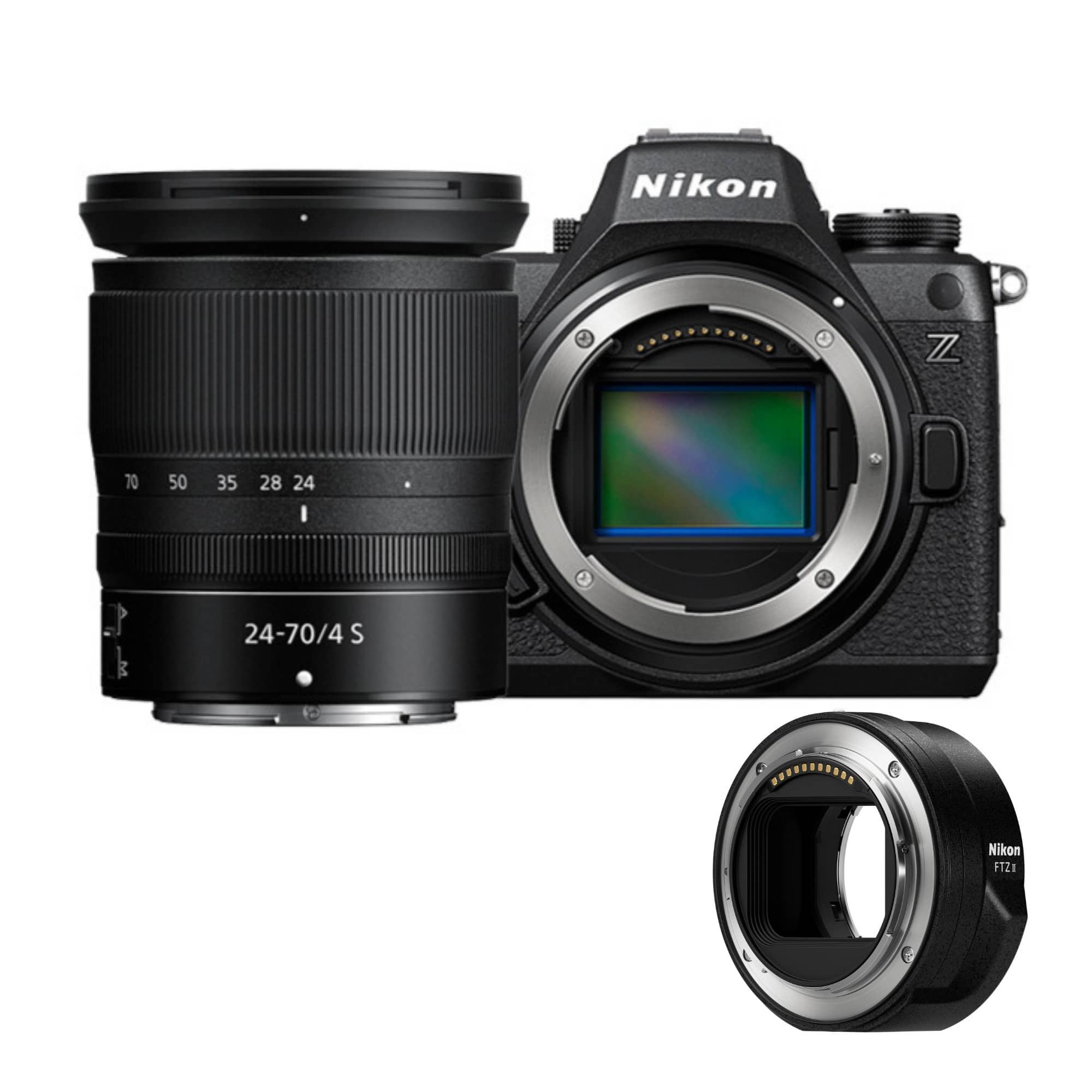 Nikon - Z6III FX-format Mirrorless Camera with NIKKOR Z 24-70mm f/4 S Lens and FTZ II Mount Adapter Bundle - Black