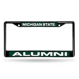 Rico Industries - Michigan State Spartans Alumni Black Metal Laser Cut License Plate Frame - Multi