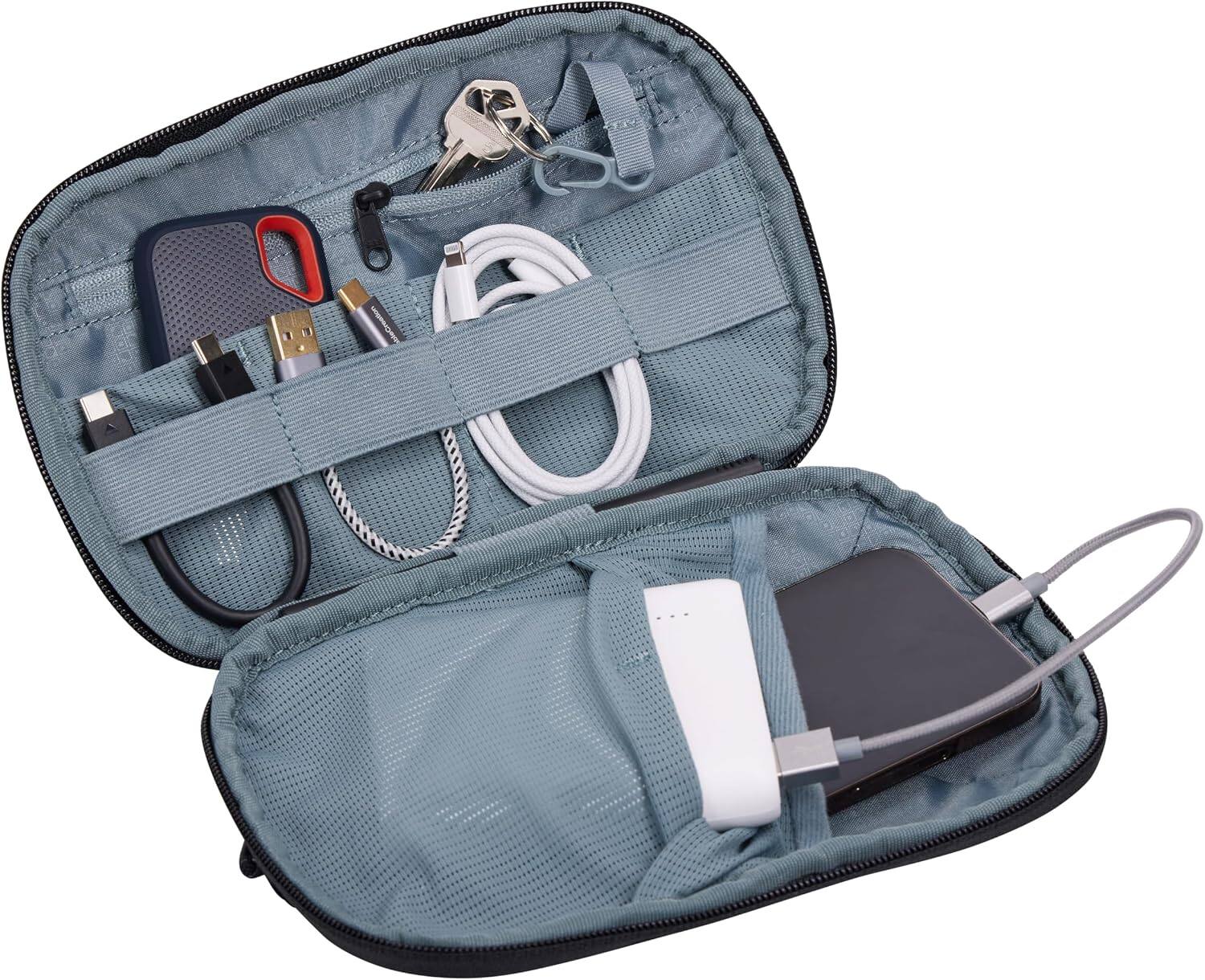 Alt View 12. Thule - Terra PowerShuttle - Medium travel case for cords, cables, charger, power banks, AirPods, earbuds, headphones and more - Black.