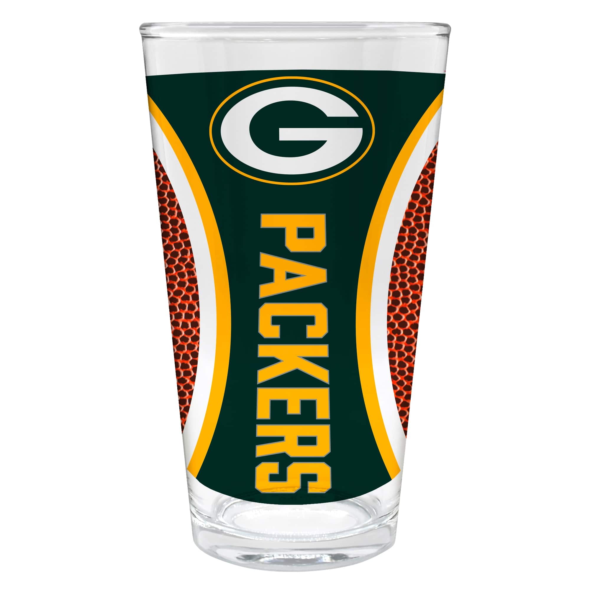 Great American Products - Green Bay Packers 16oz. Game Ball Pint Glass - Brown