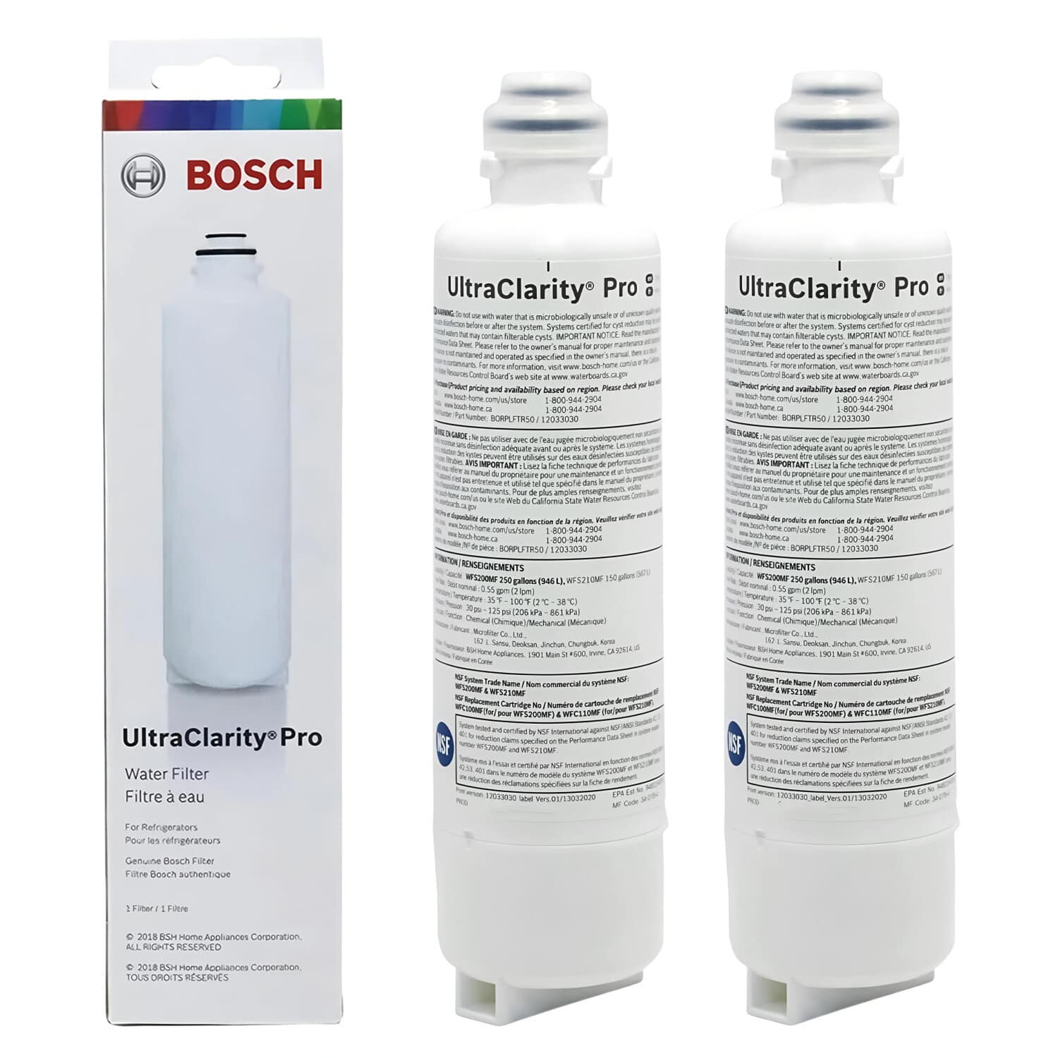 Bosch - BORPLFTR50 UltraClarity Pro Refrigerator Water Filter 3 Pack