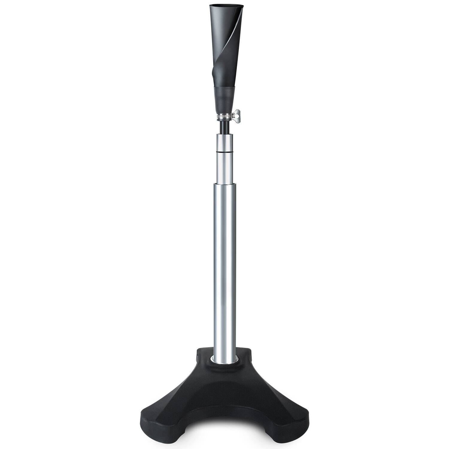 Angle. SPOYNAL - Ultra Durable Hitting Tee with Weighted Triangular Base - BLACK.