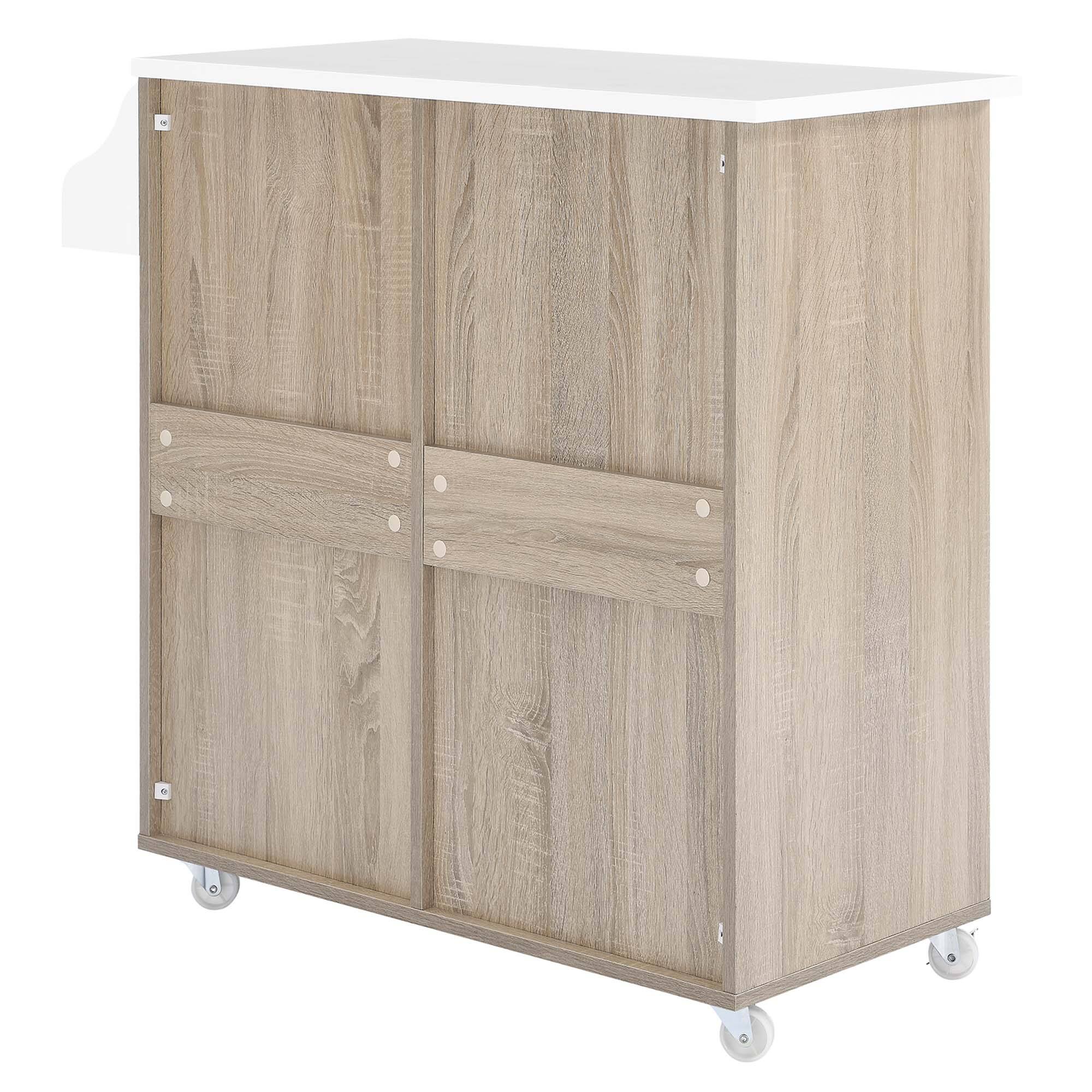 Alt View 3. Modway - Cuisine Kitchen Cart by Modway - Oak White.