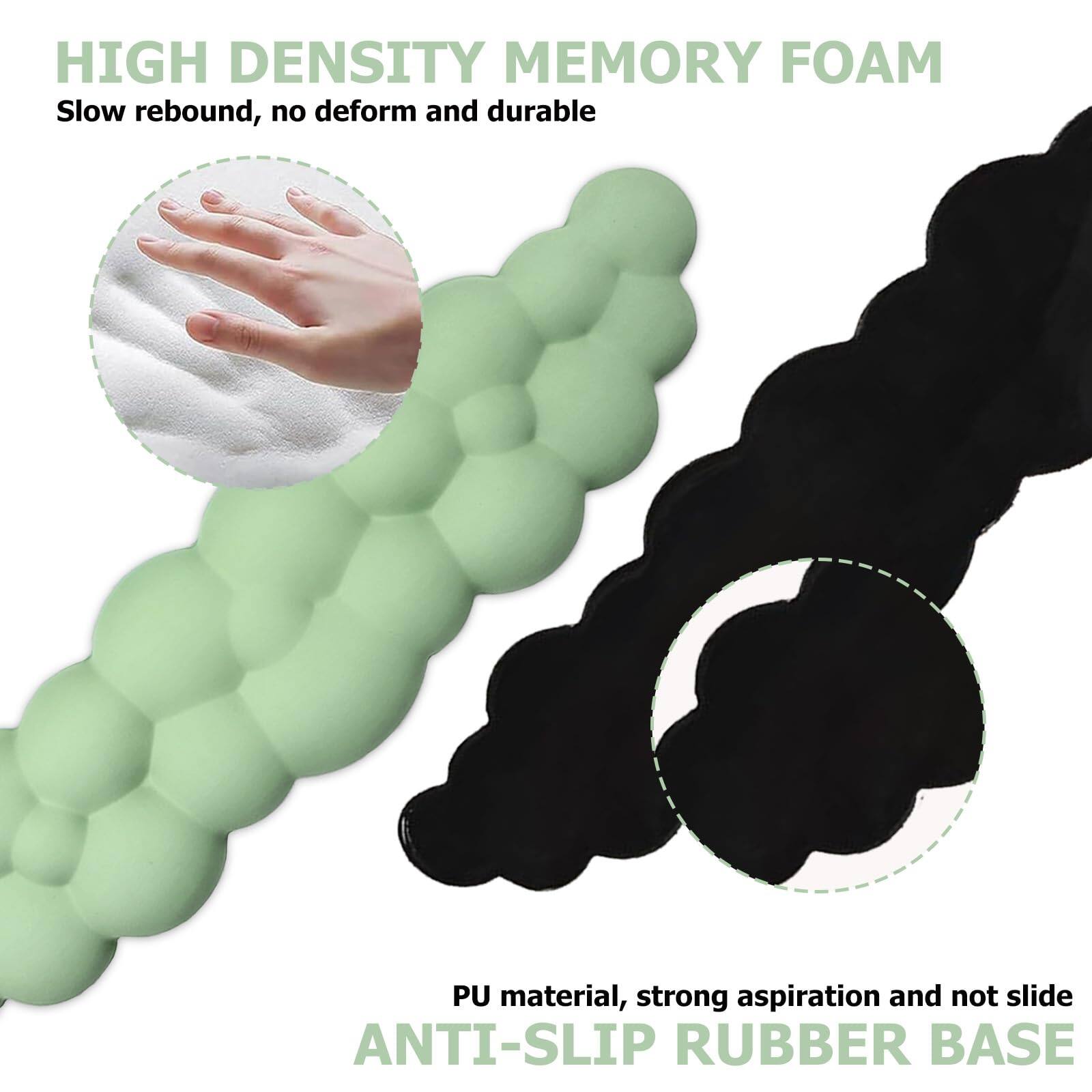 HIGH DENSITY MEMORY FOAM  
Slow rebound, no deform and durable  

PU material, strong aspiration and not slide  
ANTI-SLIP RUBBER BASE