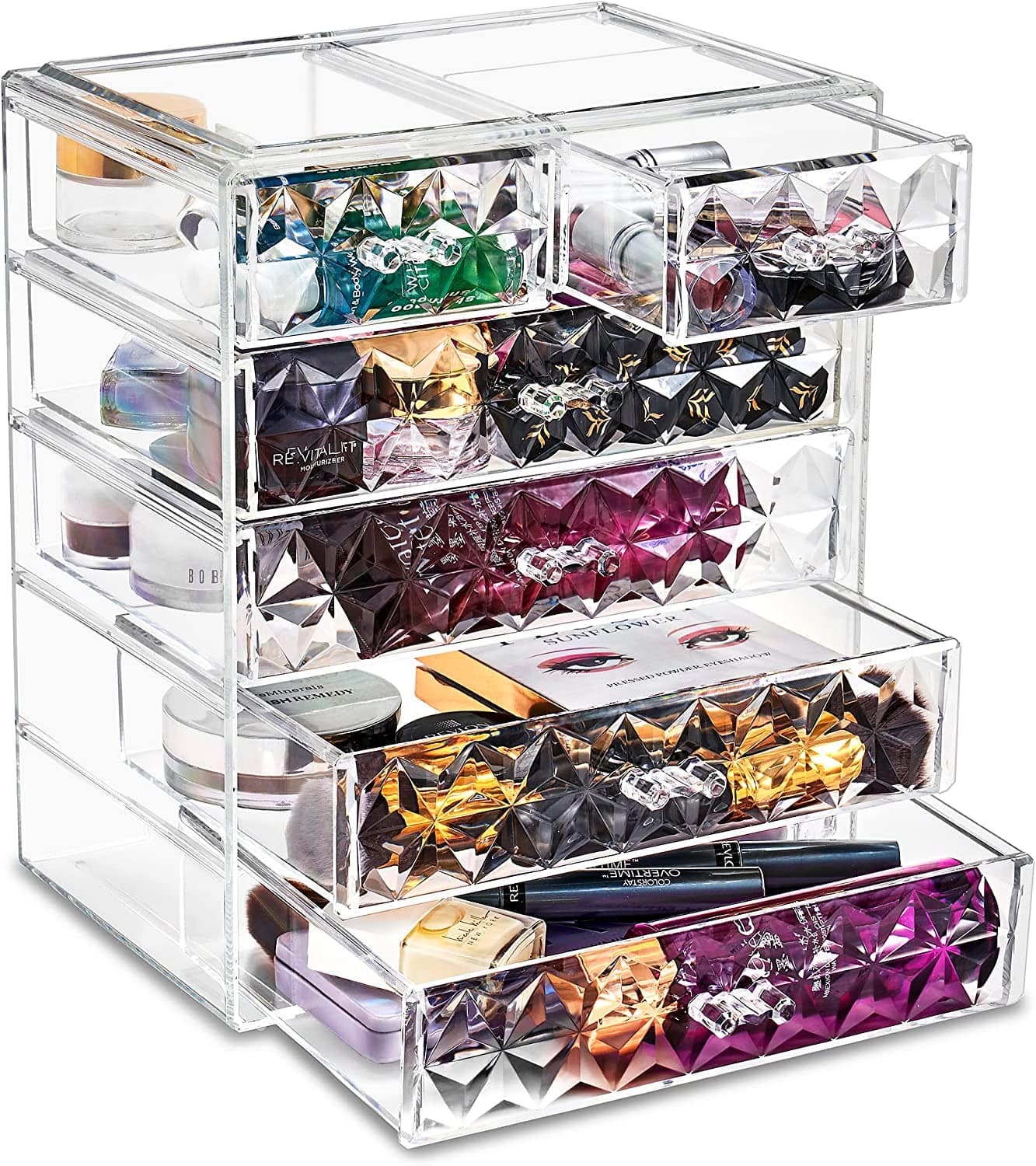 Sorbus - 6 Drawer Acrylic Makeup Organizer Case for Cosmetics, Makeup and jewelry - Drawers with Detail - Diamond price history on PriceWatchPro