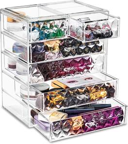 Sorbus - Acrylic Makeup Organizer Case - Big Clear Makeup Organizer & Jewelry Storage for Vanity, Bathroom - Diamond