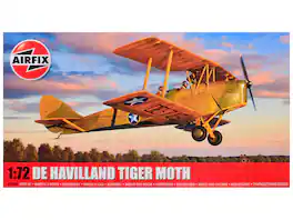 Level 2 Model Kit De Havilland Tiger Moth Aircraft with 2 Scheme Options 1/72 Plastic Model Kit by Airfix - Multi
