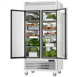 Coolski - 40 in. 35 cu. ft. Commercial Refrigerator Reach in 2 Door Upright Refrigerator - Stainless Steel