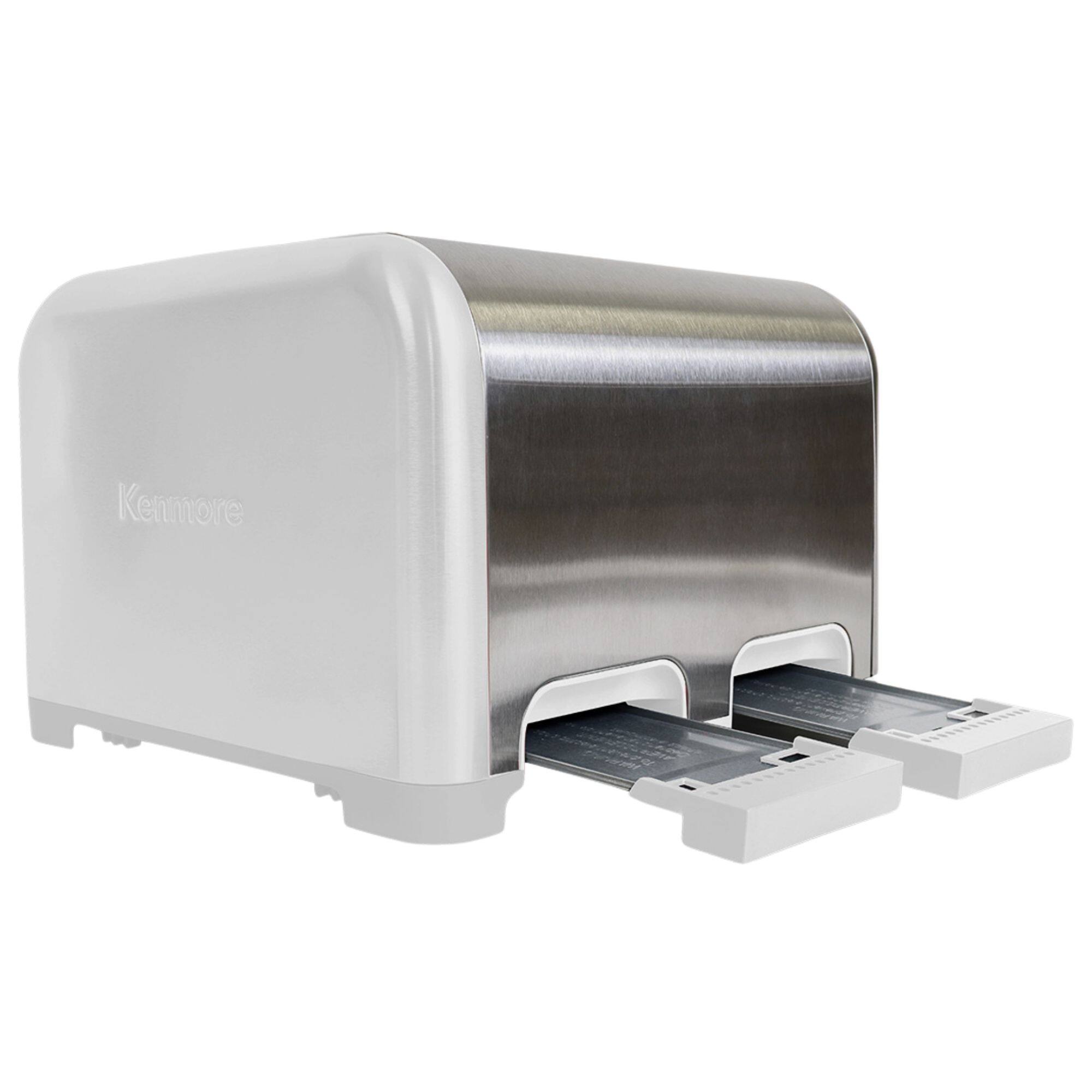 Alt View 2. Kenmore - 4-Slice White Stainless Steel Toaster, Dual Controls, Wide Slot - White.