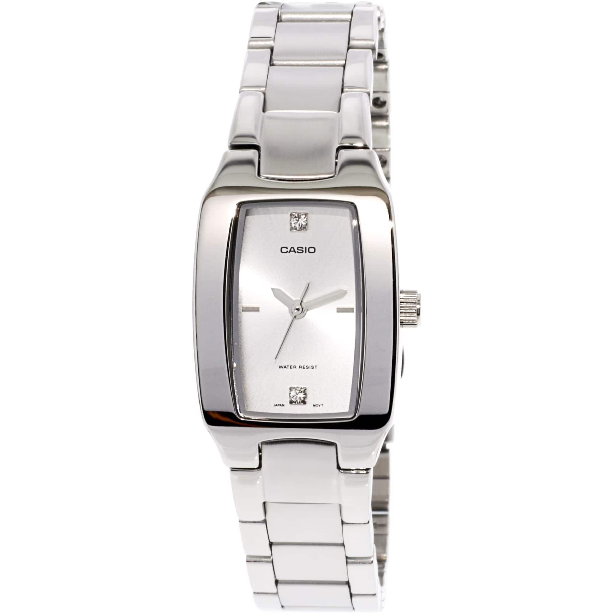 Casio - Women’s Stainless Steel Rectangular Analog Watch with Dial - LTP-1165A-7C2D - Silver price history on PriceWatchPro