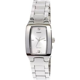 Casio - Women’s Stainless Steel Rectangular Analog Watch with Dial - LTP-1165A-7C2D - Silver