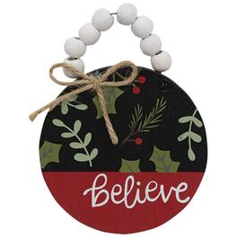 BreeBe - Beaded Believe Painted Holly & Pine Ornament - Multicolor