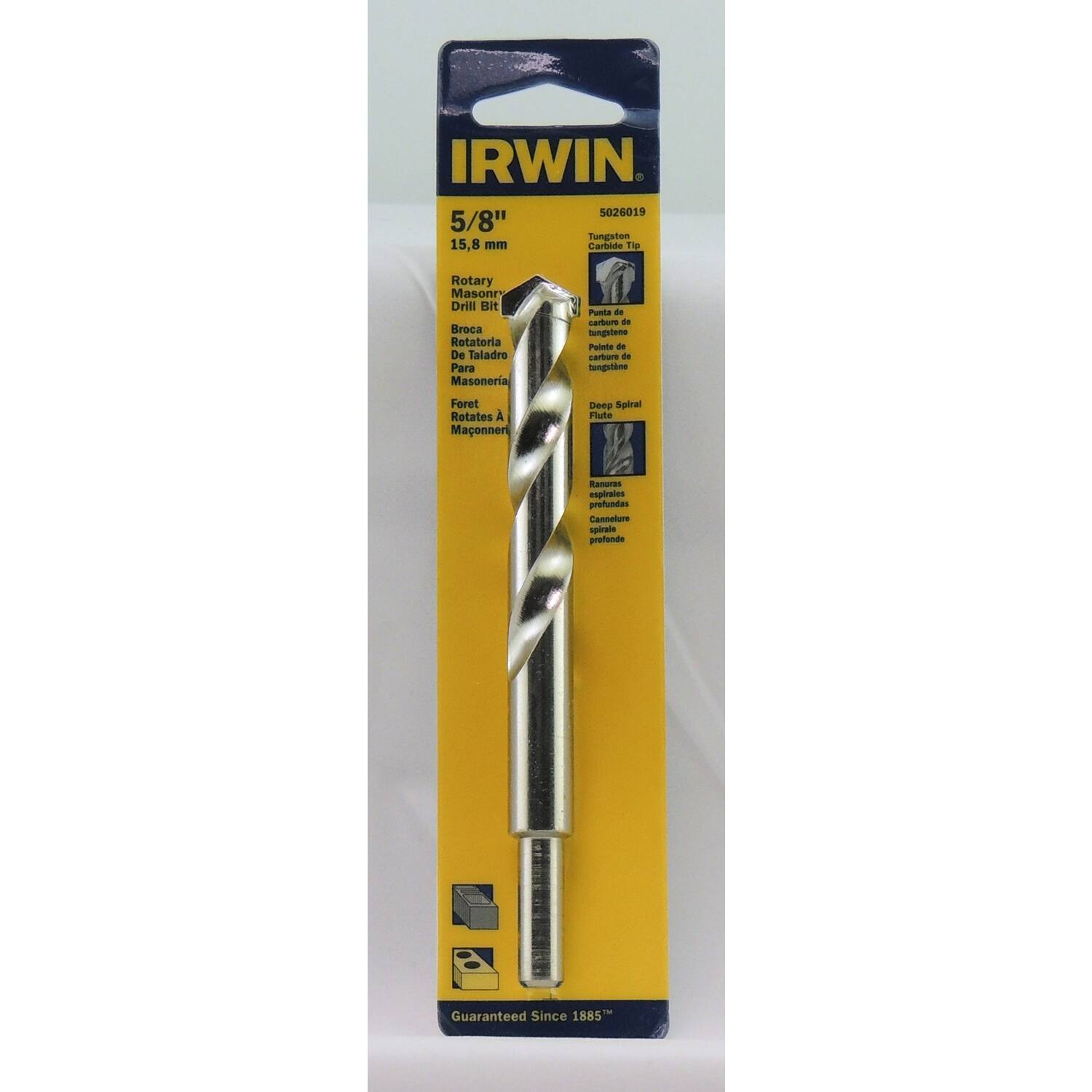 Irwin - 5/8  X 6  L Tungsten Carbide Tipped Rotary Drill Bit Straight Shank 1 pc price history on PriceWatchPro