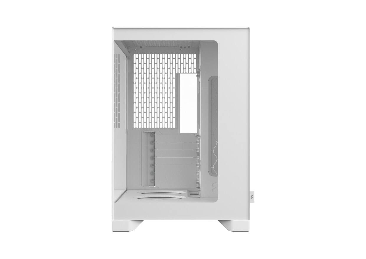 Angle. Fractal Design - Fractal Design Pop 2 Vision White RGB - Dual-Chamber Case with Glass Panels, 4 RGB Fans, Spacious E-ATX/ATX/mATX/ITX - White.