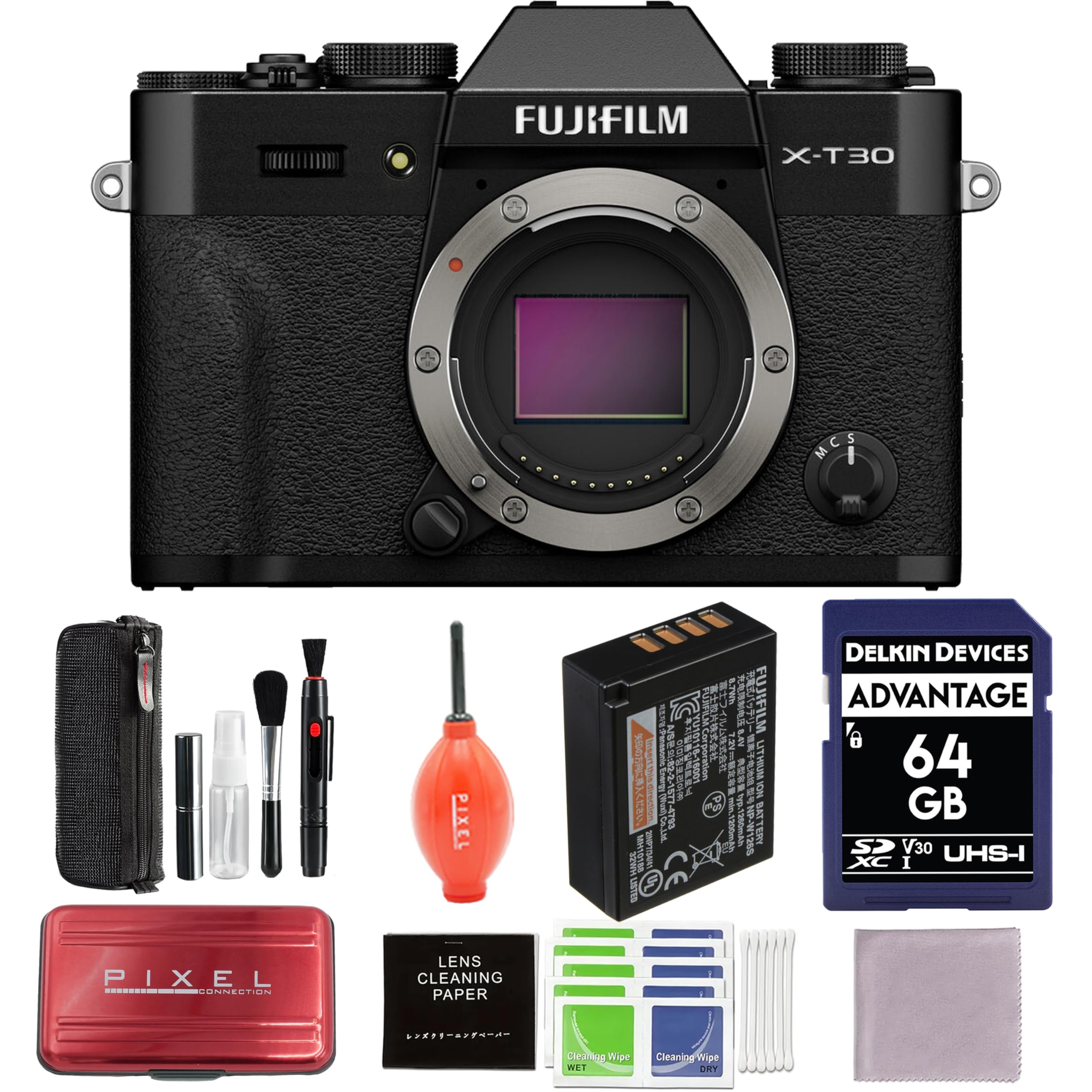 FUJIFILM X-T30 C 5 MCS M PIXEL T d n  
FUJIFILM: 5 1H LIN A 1 : SCTR ww TN 0-15007 unn  
IONO A TVRA oat 2 g NC d T -4792 WwORD4 BAS -TS 2M ! 1W87288 TERE AMLZA MHSES CE LNTES  
DELKIN DEVICES ADVANTAGE 64 GB SP V30 UHS-I XC I PIXEL | COSECTIOm LENS CLEANING PAPER .2 Ciea 2 Wipe WET CleariodWips CRY