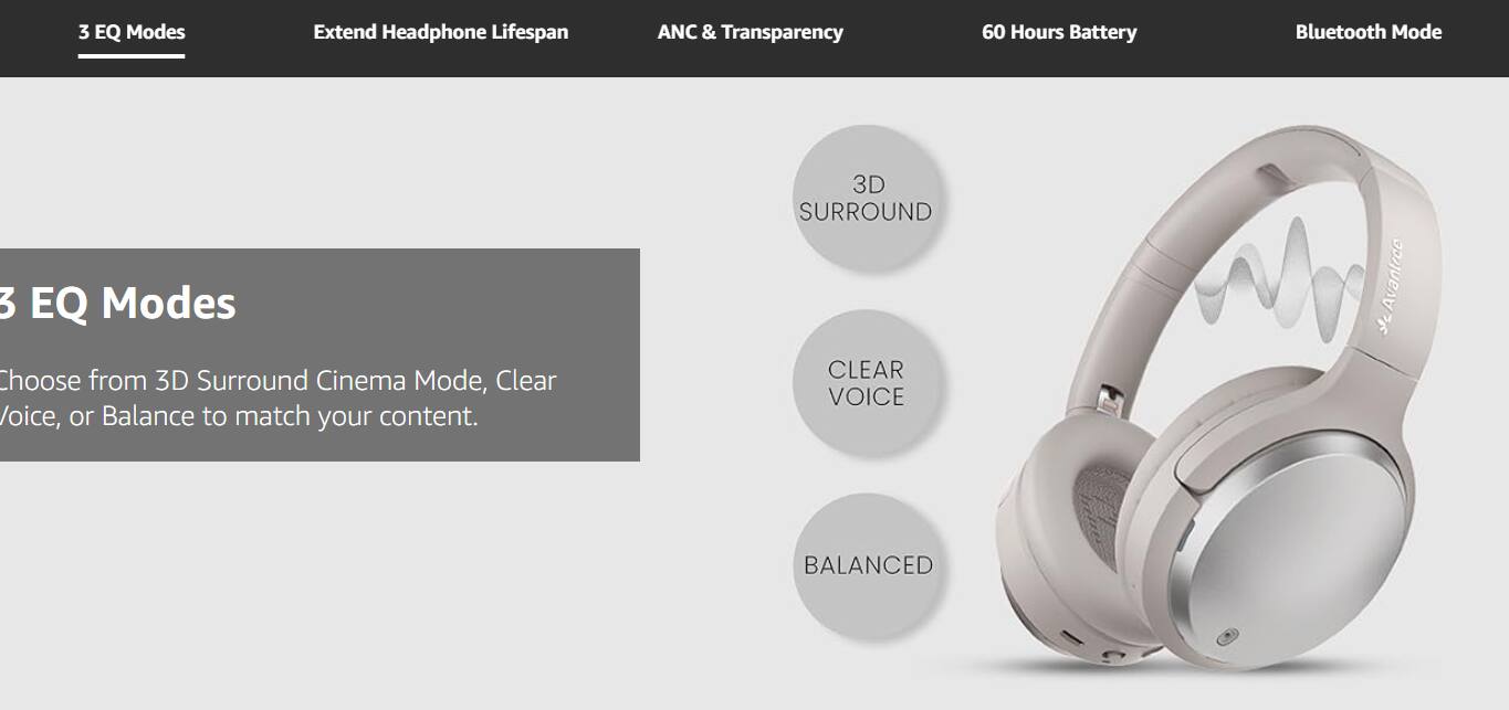 3 EQ Modes

Choose from 3D Surround Cinema Mode, Clear Voice, or Balanced to match your content.

3D SURROUND  
CLEAR VOICE  
BALANCED