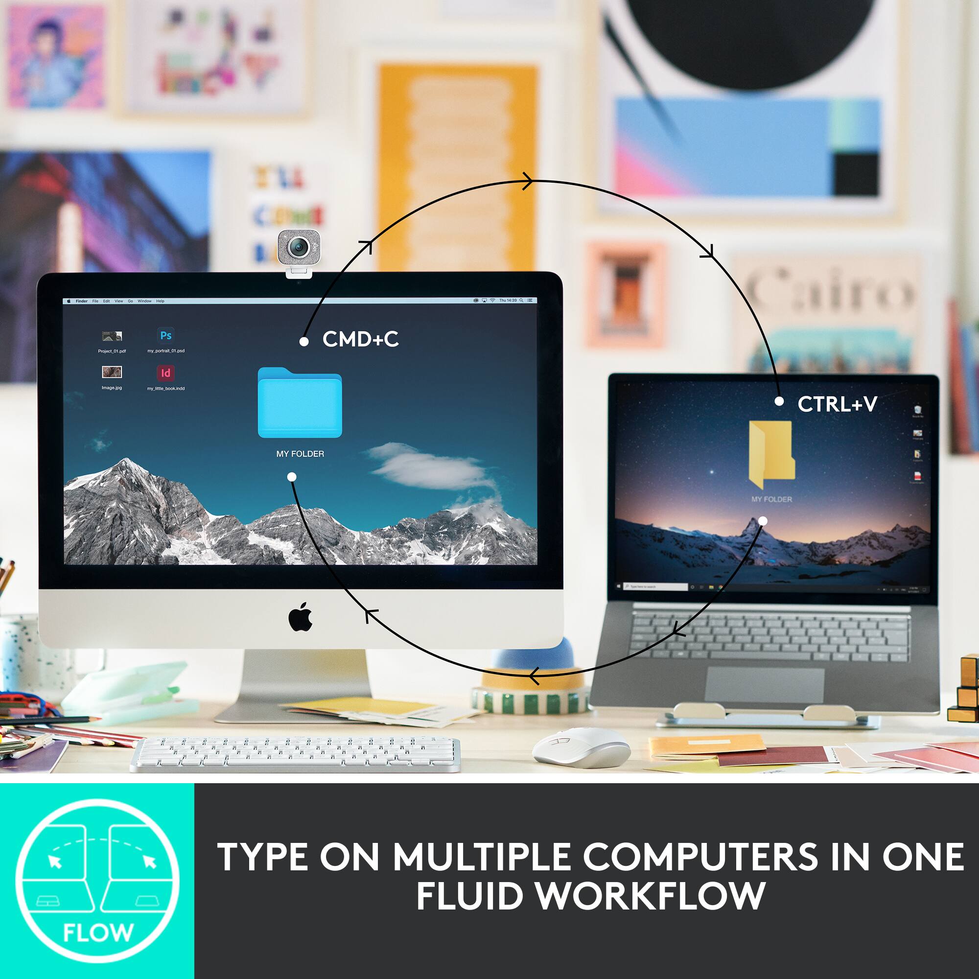 TYPE ON MULTIPLE COMPUTERS IN ONE FLUID WORKFLOW

CMD+C

CTRL+V

MY FOLDER