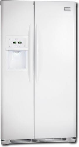 Front Standard. Frigidaire - Gallery 22.0 Cu. Ft. Side-by-Side Refrigerator with Thru-the-Door Ice and Water - Pearl White.