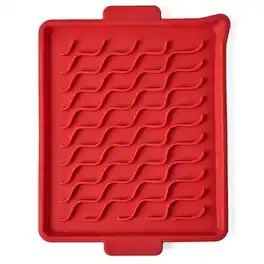Talisman Designs - Silicone Microwave Bacon Tray, 9.5 x 12.75 inches - Red