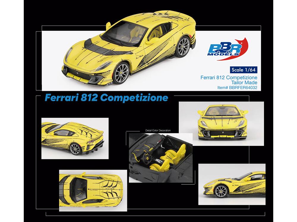 PBR MODELS  
Ferrari 812 Competizione  
Scale 1/64 Ferrari 812 Competizione Tailor Made Item# BBRFER64032  
Detail Color Decoration